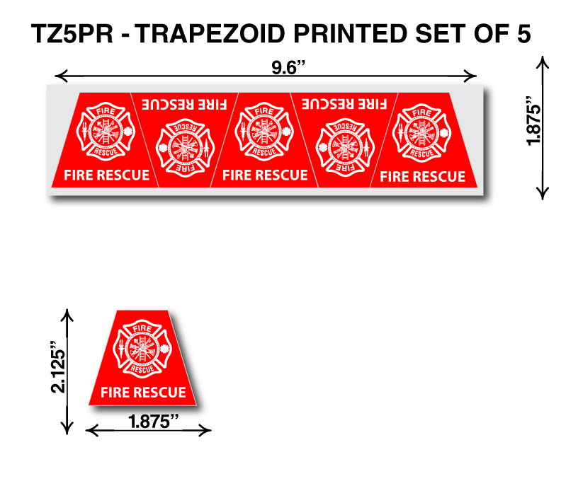 Trapezoid Vehicle Sticker With Measurements Set of 5