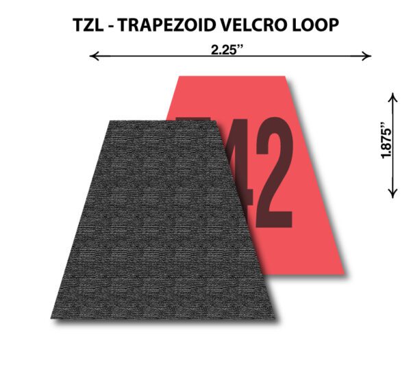 A velcro loop is shown with the number 1 2 on it.