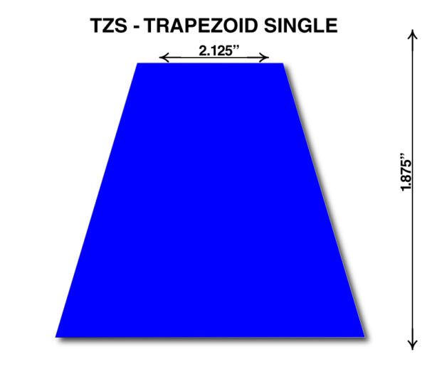 A blue triangle with the length of it and measurements.