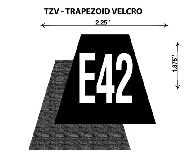 A picture of the size and shape of this trapezoid velcro.