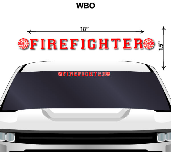 A white truck with the words " firefighter " on it.