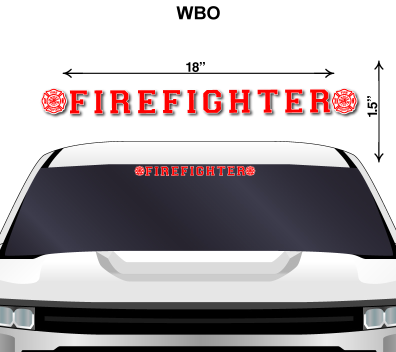 WBO Sticker for Firefighter Vehicle With Measurements