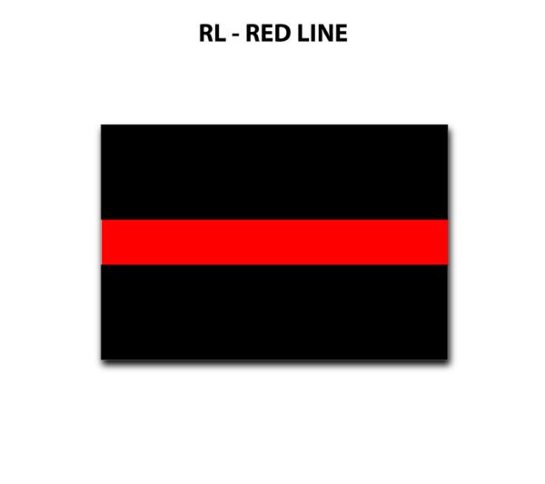 A red line on the side of a black flag.