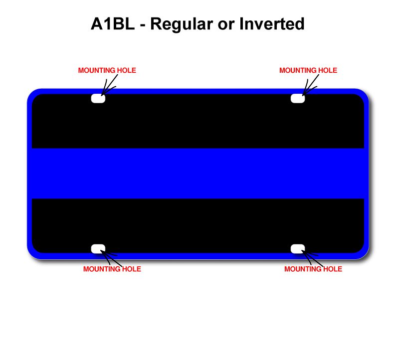 Blue line flag with mounting holes.