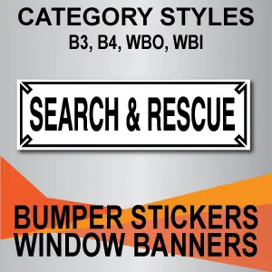 Search and rescue bumper sticker.