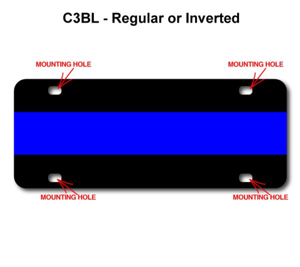 Black and blue thin blue line license plate.