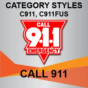 Call 911 emergency services logo.