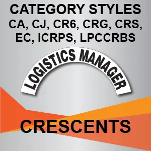 White crescent sticker with "Logistics Manager".