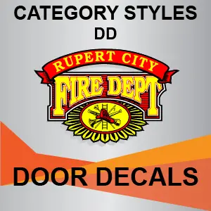 Rupert City Fire Department door decal.