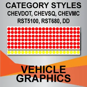 Red and yellow dots vehicle graphics.