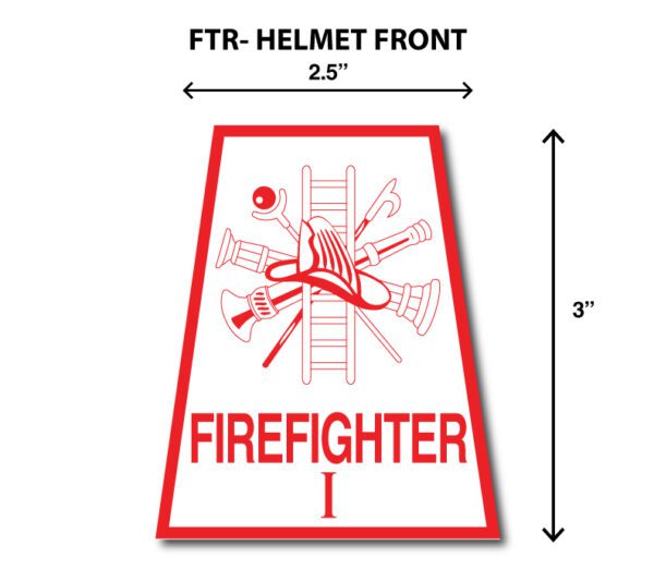 Firefighter helmet front sticker design.