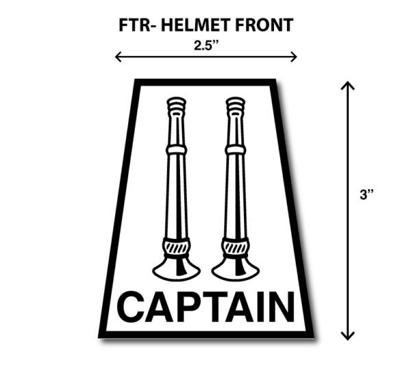 Black and white captain's helmet patch.